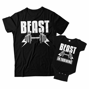 Beast and Beast in Training Matching Dad and Child Shirts 