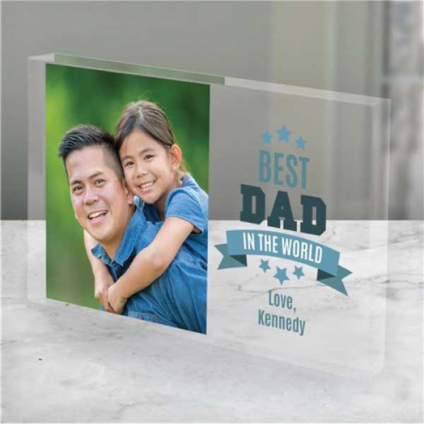 Best Dad In The World Personalized Acrylic Block 