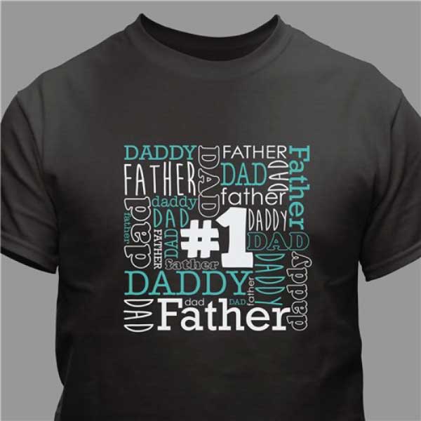 #1 Father Word Art T-Shirt 
