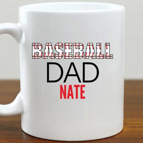 Baseball Dad Personalized Ceramic Mug 