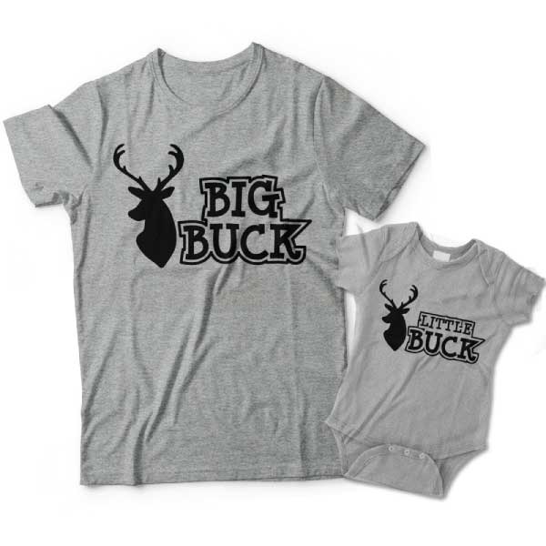 Big Buck and Little Buck Matching Father and Child Shirts 