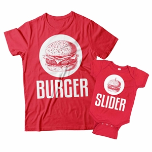 Burger and Slider Matching Father and Child Shirts 