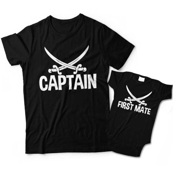 Captain First Mate Matching Father and Son Shirts 