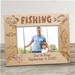 Dad & Child Fishing Engraved Wood Picture Frame - PGS94472X