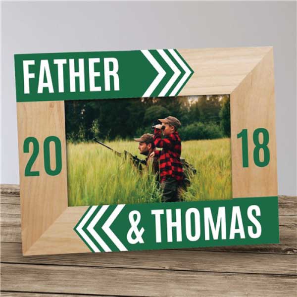 Dad & Childs Name With Year Personalized Wooden Picture Frame 