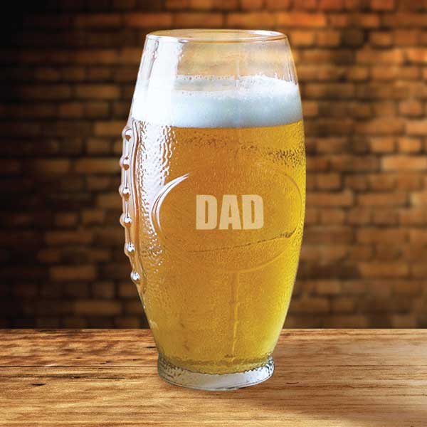Dad Engaved Football Glass 