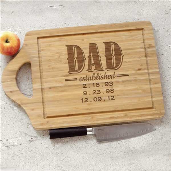 Dad Established Date Cutting Board 