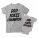 Dad Jokes Champion and Dad Jokes Survivor Matching Father and Child Shirts - DDS1017-1018