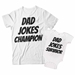 Dad Jokes Champion and Dad Jokes Survivor Matching Father and Child Shirts - DDS1017-1018