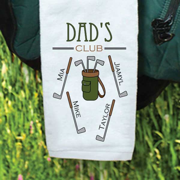 Dads Club Personalized Golf Towel 