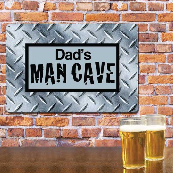 Dads Man Cave Metal Wall Sign 