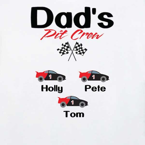 Dads Pit Crew Racing Personalized T-Shirt 