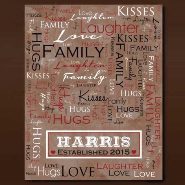 Family Established Date Personalized Printed Wall Canvas 