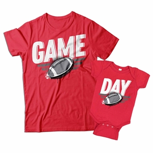 Game Day Football Matching Dad and Child Matching Shirts 
