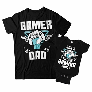 Gamer Dad and Dads Future Gaming Buddy Matching Dad and Baby Shirts 