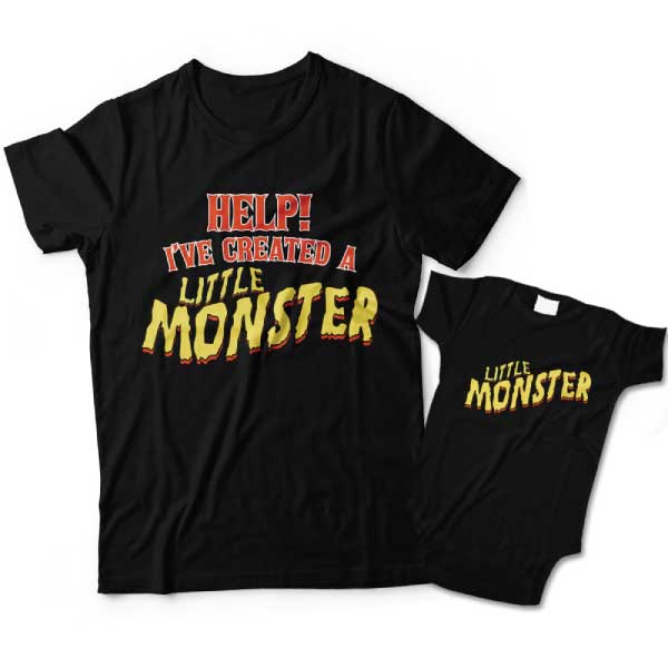 Help Ive Created A Little Monster and Little Monster Father and Child Shirts 