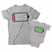 Low Battery and Battery Full Matching Dad and Baby Shirts - DDS1039-1040