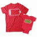 Low Battery and Battery Full Matching Dad and Baby Shirts - DDS1039-1040