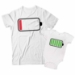 Low Battery and Battery Full Matching Dad and Baby Shirts - DDS1039-1040
