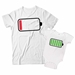 Low Battery and Battery Full Matching Dad and Baby Shirts - DDS1039-1040