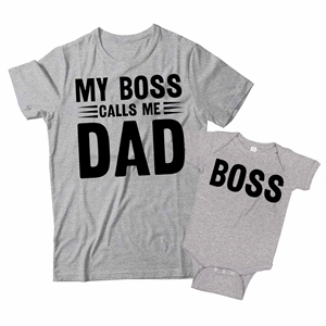 My Boss Calls Me Dad and Boss Matching Father and Child Shirts 