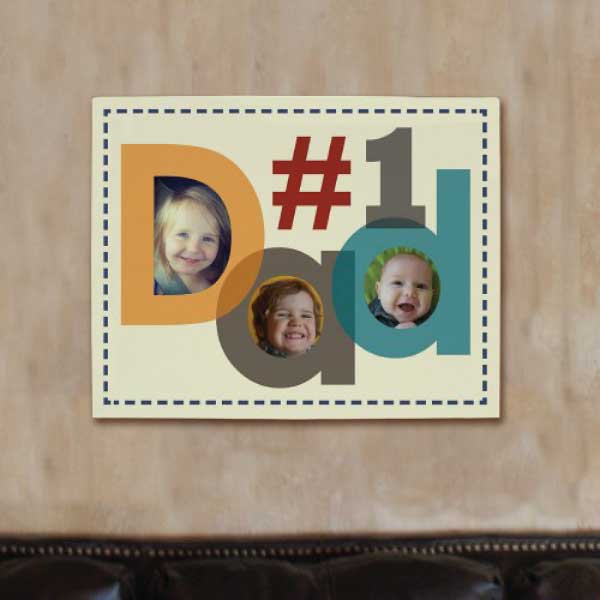Number One Dad Photo Canvas 