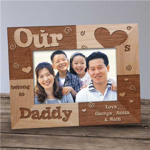 Our Hearts Belong To Daddy Personalized Wood Picture Frame 