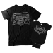 Radio Boom Box and Cassette Tape Matching Dad and Child Shirts - DDS1009-1010
