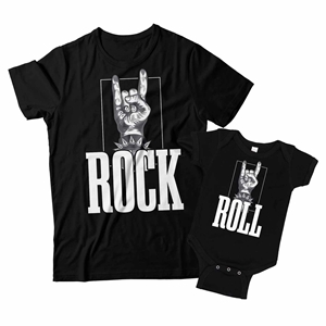 Rock and Roll Matching Dad and Child Shirts 