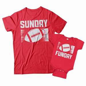 Sunday Funday Football Matching Father and Son Shirts 