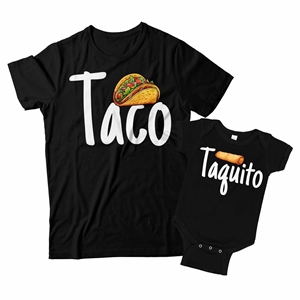 Taco and Taquito Matching Dad and Child Shirts 