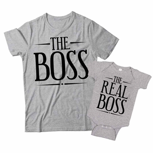 The Boss and The Real Boss Matching Father and Child Shirts 