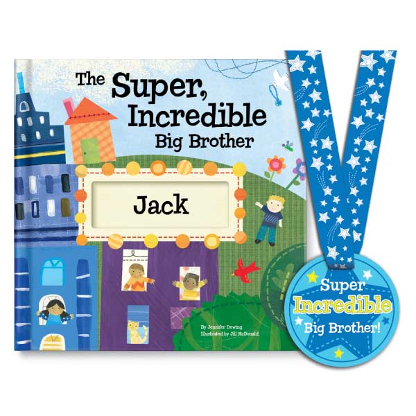 The Super, Incredible Big Brother Book & Medal Personalized Storybook 