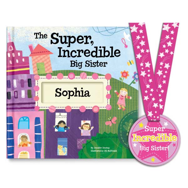 The Super, Incredible Big Sister Book & Medal Personalized Storybook 