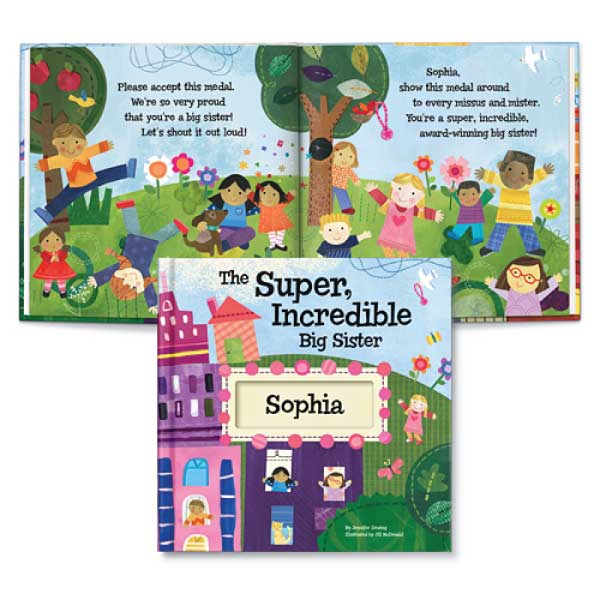 The Super, Incredible Big Sister Book & Medal Personalized Storybook