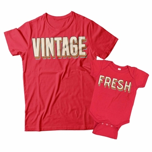 Vintage and Fresh Matching Dad and Baby Shirts 