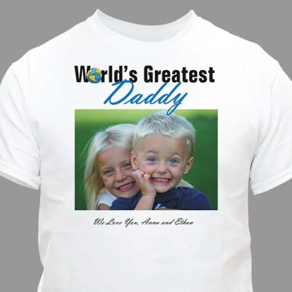 Worlds Greatest Daddy Personalized Photo T-Shirt 