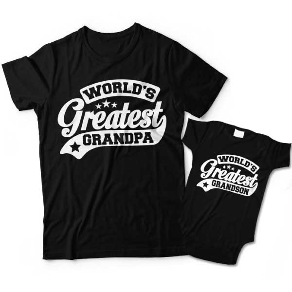 Worlds Greatest Grandpa and Worlds Greatest Grandson Matching Shirt Set 